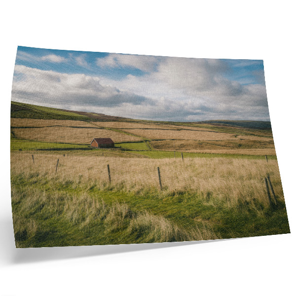 Plakat Malowniczy krajobraz przyroda natura chatka samotność