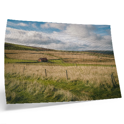 Plakat Malowniczy krajobraz przyroda natura chatka samotność