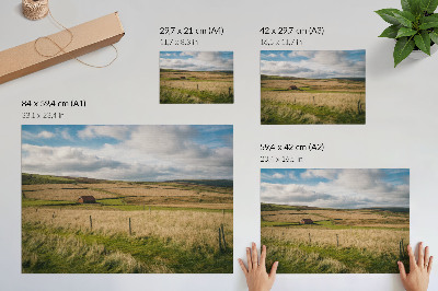 Plakat Malowniczy krajobraz przyroda natura chatka samotność
