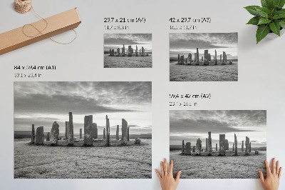 Nowoczesny plakat dekoracyjny Surowe kamienie tajemniczy krąg spokój refleksja