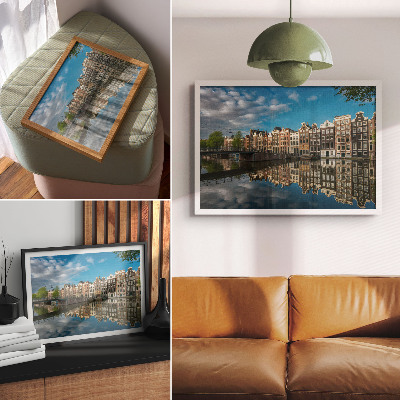 Plakat Uwodzicielskie kamienice odbite w wodzie kanału