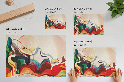 Grafika na ścianę Dynamiczne fale kolorów wzajemnie się przenikają