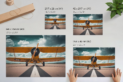 Plakat do salonu Samolot na pasie startowym dynamiczne niebo
