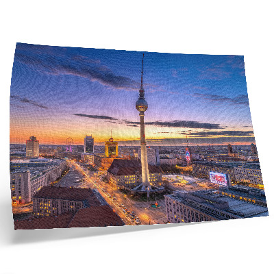 Plakat Miasto wieczorem niesamowite kolory zachodu