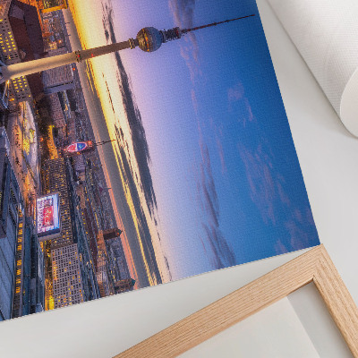 Plakat Miasto wieczorem niesamowite kolory zachodu