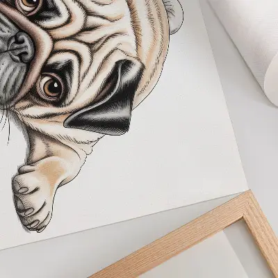 Wydruk na płótnie ilustracja psa w przytulnych, ciepłych barwach z dbałością o detale