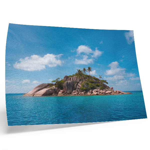 Grafika na ścianę Egzotyczna wyspa błękit niebo zieleń