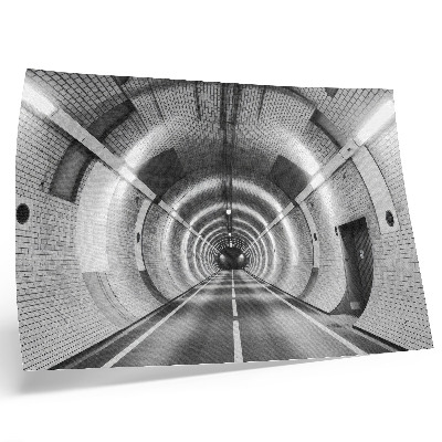 Grafika na ścianę Symetryczny czarno-biały tunel z łukami