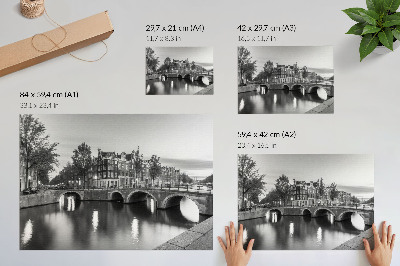 Grafika na ścianę Eleganckie mosty klasyczna architektura kanały