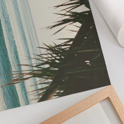 Nowoczesny plakat dekoracyjny Plaża surfing fale palma naturalność spokój