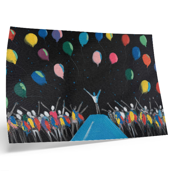Plakat Kolorowe balony kontrastujące czerni nieba