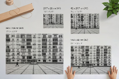 Plakat Nowoczesny budynek z balkonami i placem