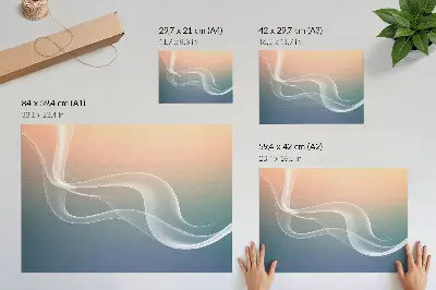 Nowoczesny plakat dekoracyjny pastelowe fale podkreślające subtelność elegancję i harmonię