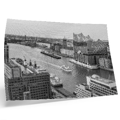 Wydruk na płótnie Nowoczesne miasto rzeka ikoniczna architektura