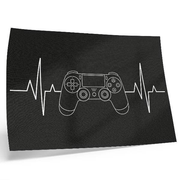 Nowoczesny plakat dekoracyjny Minimalistyczny motyw gamingu czarne i białe serce