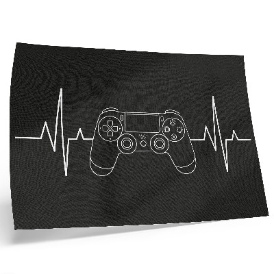 Nowoczesny plakat dekoracyjny Minimalistyczny motyw gamingu czarne i białe serce