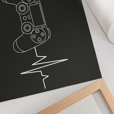 Nowoczesny plakat dekoracyjny Minimalistyczny motyw gamingu czarne i białe serce
