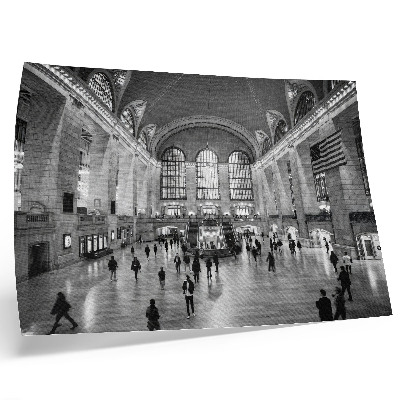 Grafika na ścianę Eleganckie wnętrze z dużymi oknami i schodami centralnymi