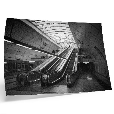 Plakat do salonu Nowoczesna architektura wnętrze schody ruchome