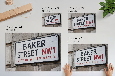 Nowoczesny plakat dekoracyjny Tablica uliczna Baker Street Westminster