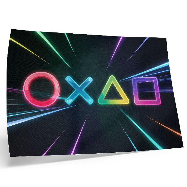 Plakat do salonu Neonowe kształty geometryczne w ruchu