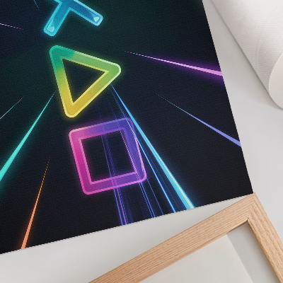Plakat do salonu Neonowe kształty geometryczne w ruchu