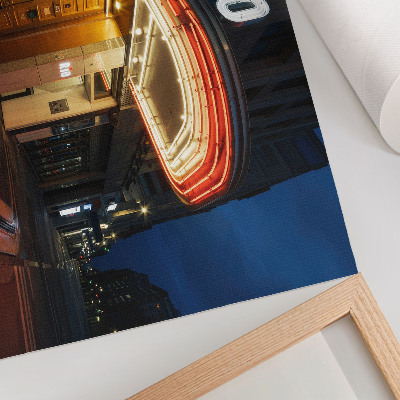 Grafika na ścianę Kino retro neonowe światła czerwony kremowy