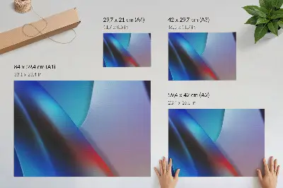 Plakat z motywem głębokich niebieskich i fioletowych rozmytych przejść