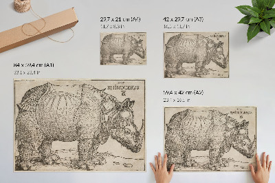 Nowoczesny plakat dekoracyjny Nosorożec (1515) autorstwa Albrechta Dürera