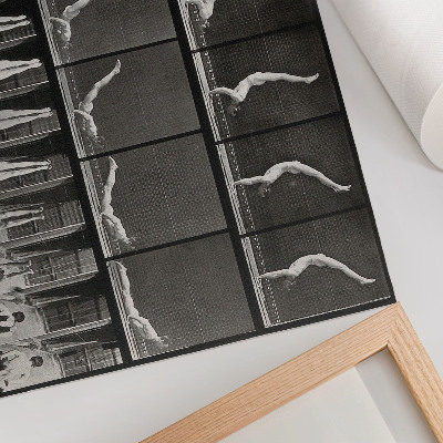 Plakat do salonu Mężczyzna stojący na rękach z pozycji leżącej. Fototyp wg Eadwearda Muybridge'a, 1887