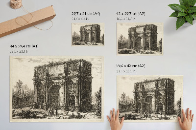 Plakat do salonu Widok Łuku Konstantyna z „Widoków Rzymu” Giovanniego Battisty Piranesiego