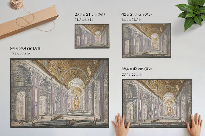 Grafika na ścianę Gezicht op het interieur van de Sint Pietersbasiliek te Vaticaanstad autorstwa anonimowego i Giovanniego Battisty Piranesiego
