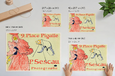Plakat do salonu Le Photographe Sescau (1894) wydruk w wysokiej rozdzielczości autorstwa Henri de Toulouse – Lautreca