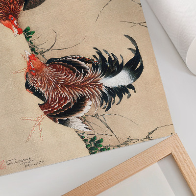Plakat do salonu Obrazy Katsushiki Hokusai „Koguty” (1838).