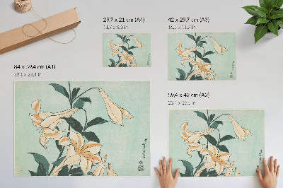 Plakat Lilie (ok. 1833–1834) w wysokiej rozdzielczości autorstwa Katsushiki Hokusai