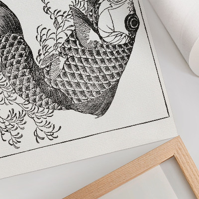 Wydruk na płótnie Karp Hokusaia, japońska ilustracja zwierzęcia