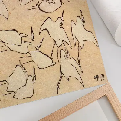 Plakat Czaple Katsushiki Hokusai z „Szybkich lekcji rysunku uproszczonego” z 1823 roku
