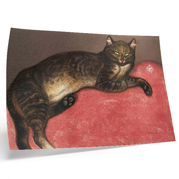 Wydruk na płótnie L'Hiver Chat sur un Coussin (1909) grafika chromolitograficzna autorstwa Théophile'a Alexandre'a Steinlena
