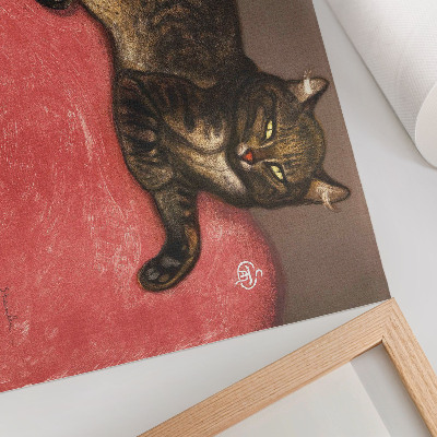 Wydruk na płótnie L'Hiver Chat sur un Coussin (1909) grafika chromolitograficzna autorstwa Théophile'a Alexandre'a Steinlena