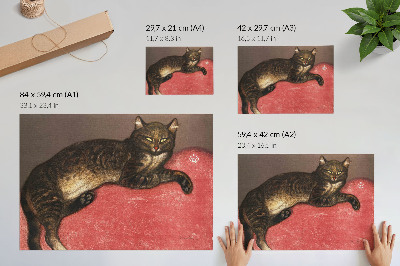 Wydruk na płótnie L'Hiver Chat sur un Coussin (1909) grafika chromolitograficzna autorstwa Théophile'a Alexandre'a Steinlena