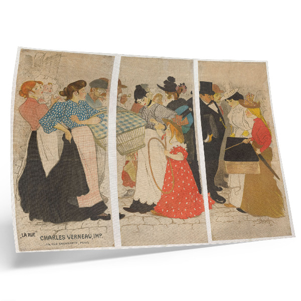 Grafika na ścianę Mensen op straat (1896) Théophile'a Alexandre'a Steinlena i Charlesa Verneau