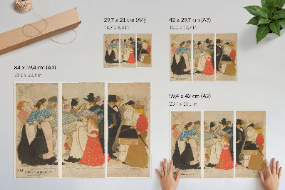 Grafika na ścianę Mensen op straat (1896) Théophile'a Alexandre'a Steinlena i Charlesa Verneau