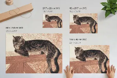 Plakat do salonu z grafiką Kotka na balustradzie autorstwa Théophile-Alexandre'a Pierre'a Steinlena