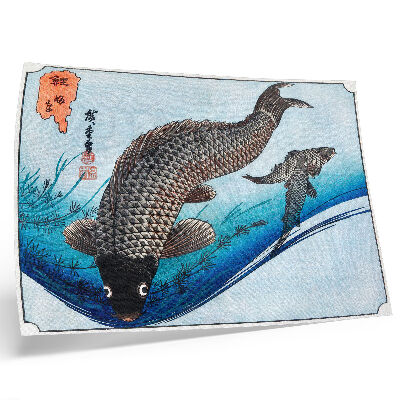 Wydruk na płótnie Karpie i karasie (1830) autorstwa Utagawy Hiroshige