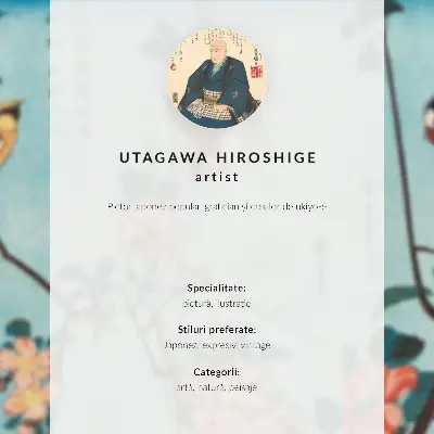 Grafika na ścianę Japońskie kwiaty wiśni drzeworyt vintage autorstwa Utagawy Hiroshige z 1837 roku