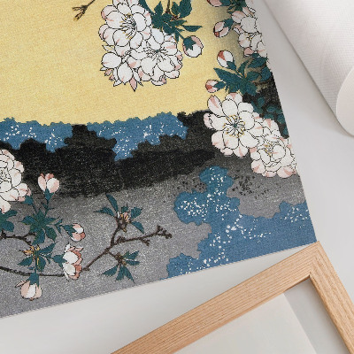 Grafika na ścianę Japońskie kwiaty wiśni (1837) – drzeworyt vintage autorstwa Utagawy Hiroshige
