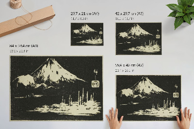 Plakat do salonu Seikenji Fuji, from the series Mirror of Stone Rubbings of Views of the Provinces (Kohon meihitsu ishizuri kagami)