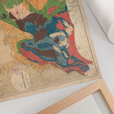 Nowoczesny plakat dekoracyjny Mapa geologiczna Stanów Zjednoczonych