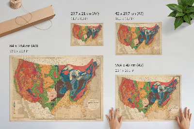 Nowoczesny plakat dekoracyjny Mapa geologiczna Stanów Zjednoczonych
