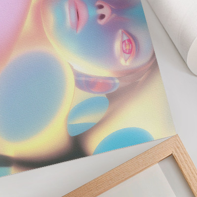 Grafika na ścianę Abstrakcyjny portret z kolorowymi kształtami
